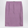 GUCCI Pink pencil skirt with horsebit print