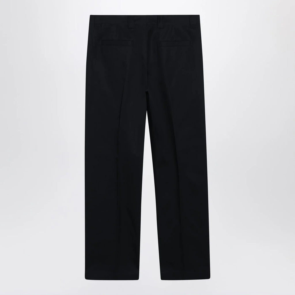 GUCCI Blue cotton trousers with logo print