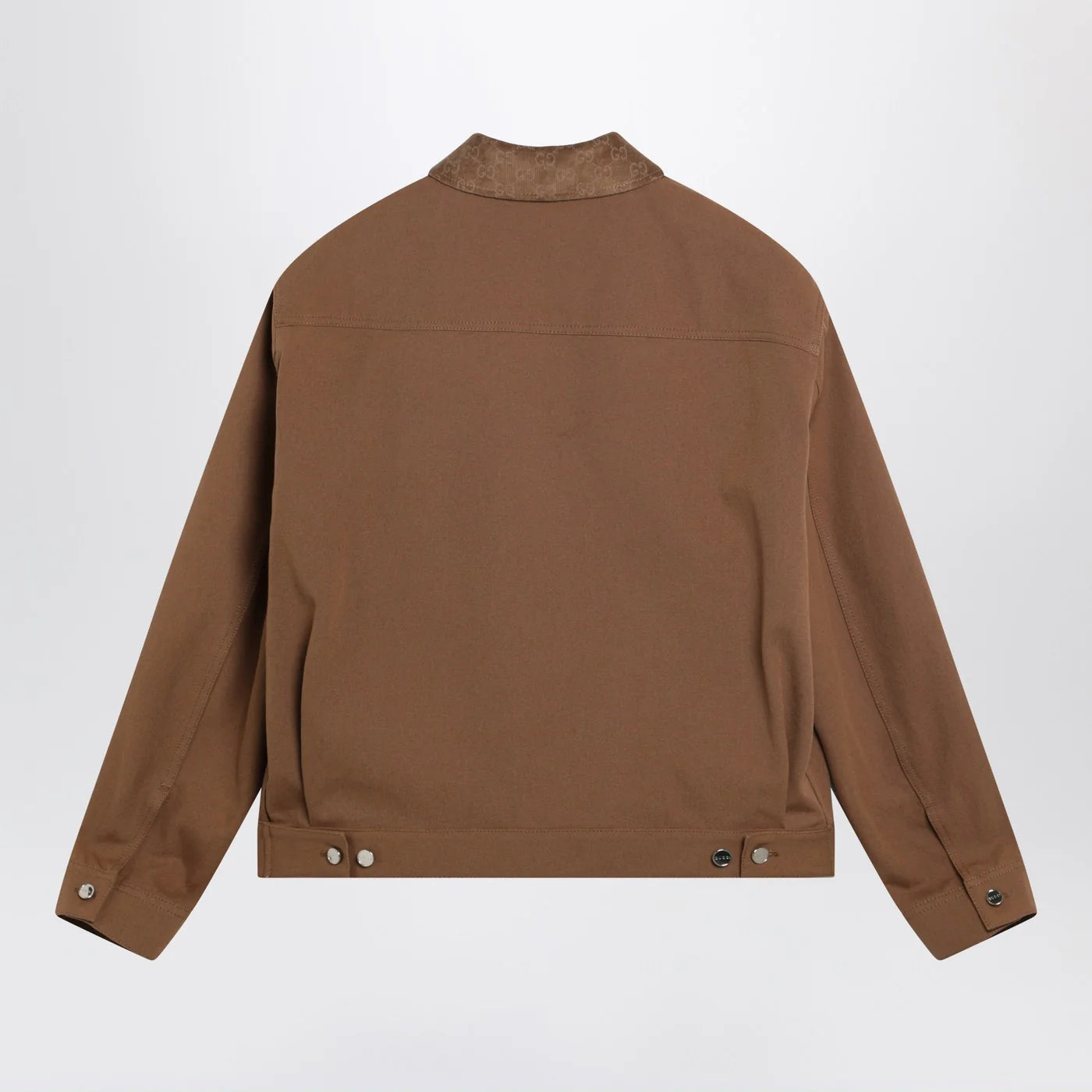 GUCCI Camel zip-up jacket with GG details