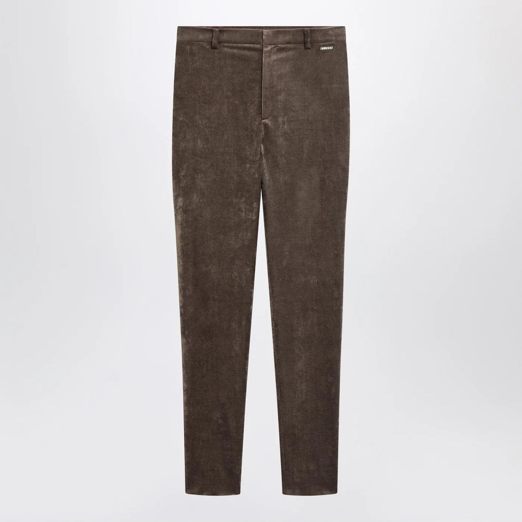 GUCCI Brown stretch velvet leggings