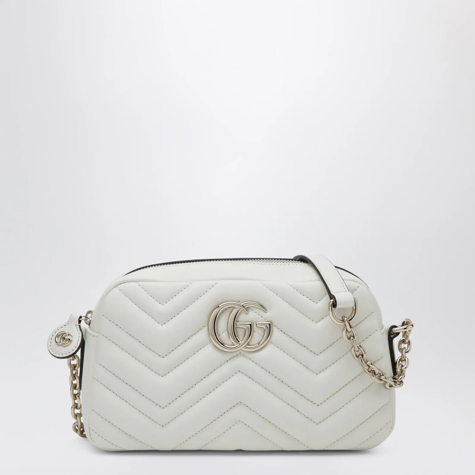 GUCCI GG Marmont small white camera bag