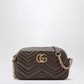 GUCCI Small GG Marmont camera bag in taupe nappa leather