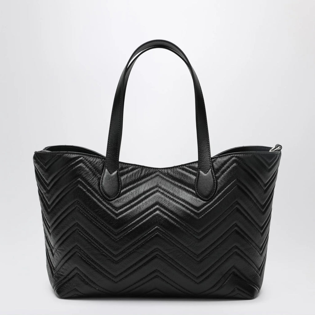 GUCCI Medium black GG Marmont shopping bag