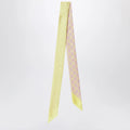 GUCCI Slim silk scarf with GG motif in pink and yellow