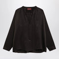 GUCCI Brown jacquard silk shirt with clamps