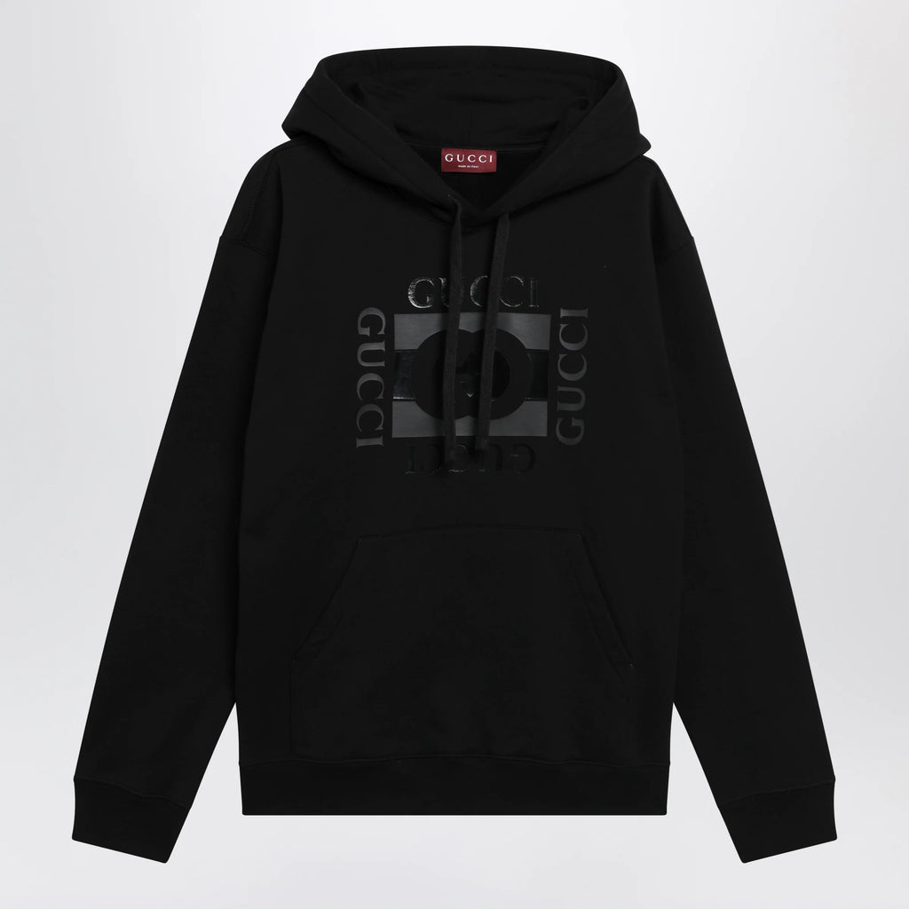 GUCCI White cotton sweatshirt with logo print