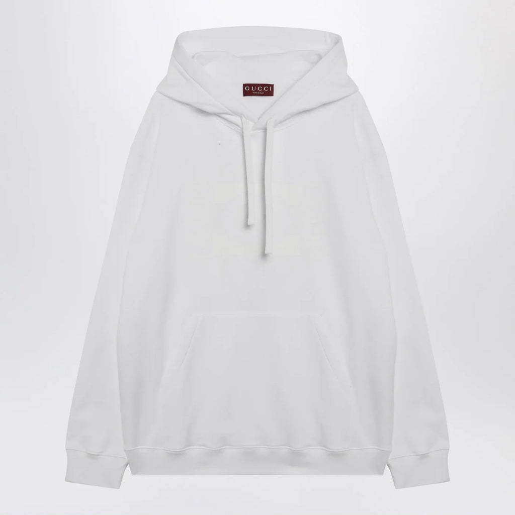 GUCCI White cotton sweatshirt with logo print