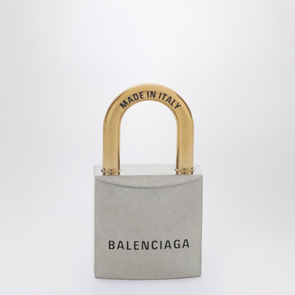 Balenciaga BB Padlock key charm in silver and gold