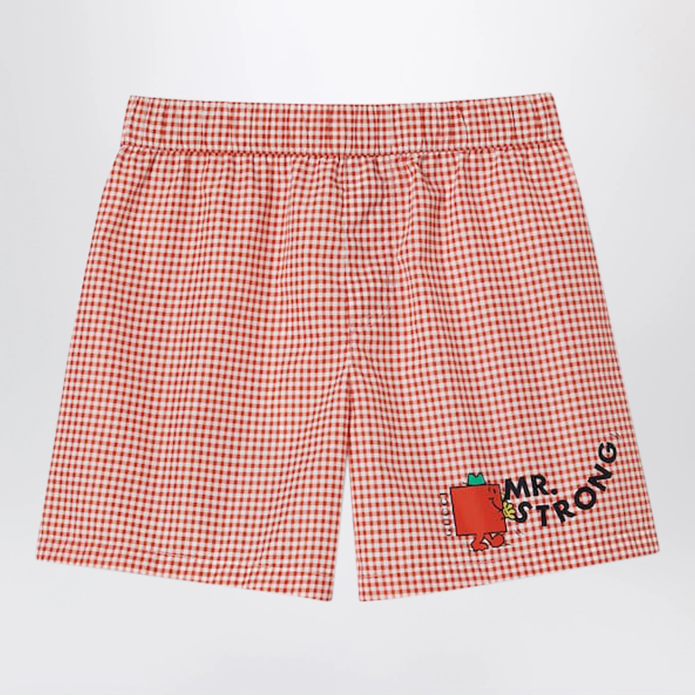 GUCCI Red/white check cotton shorts