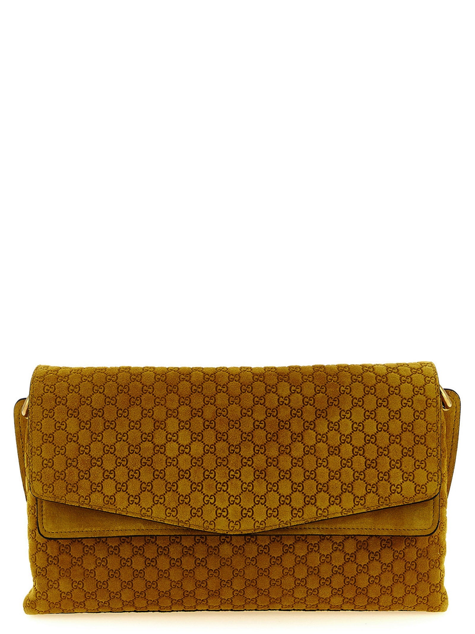 Gucci Gg Medium Suede Shoulder Bag