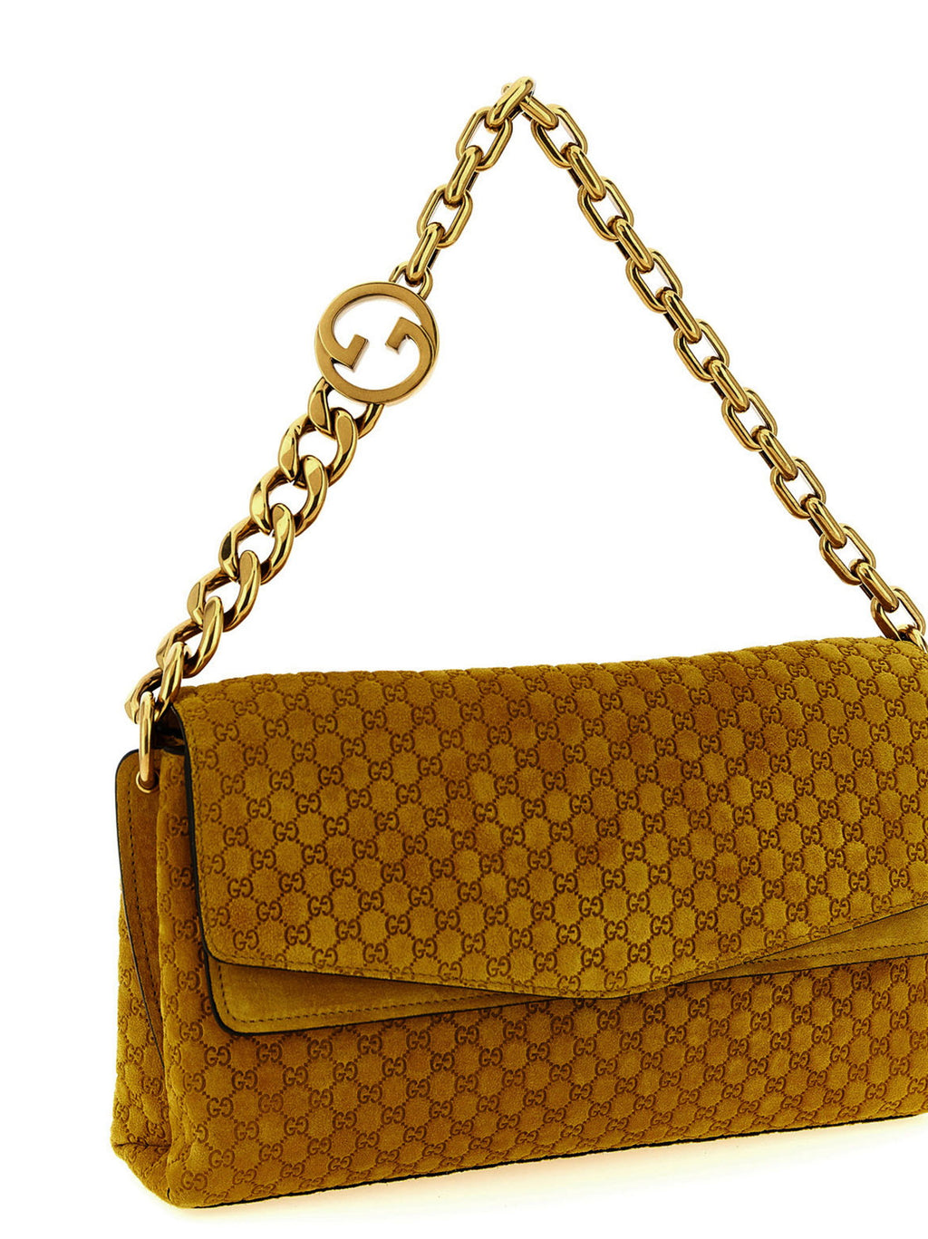 Gucci Gg Medium Suede Shoulder Bag