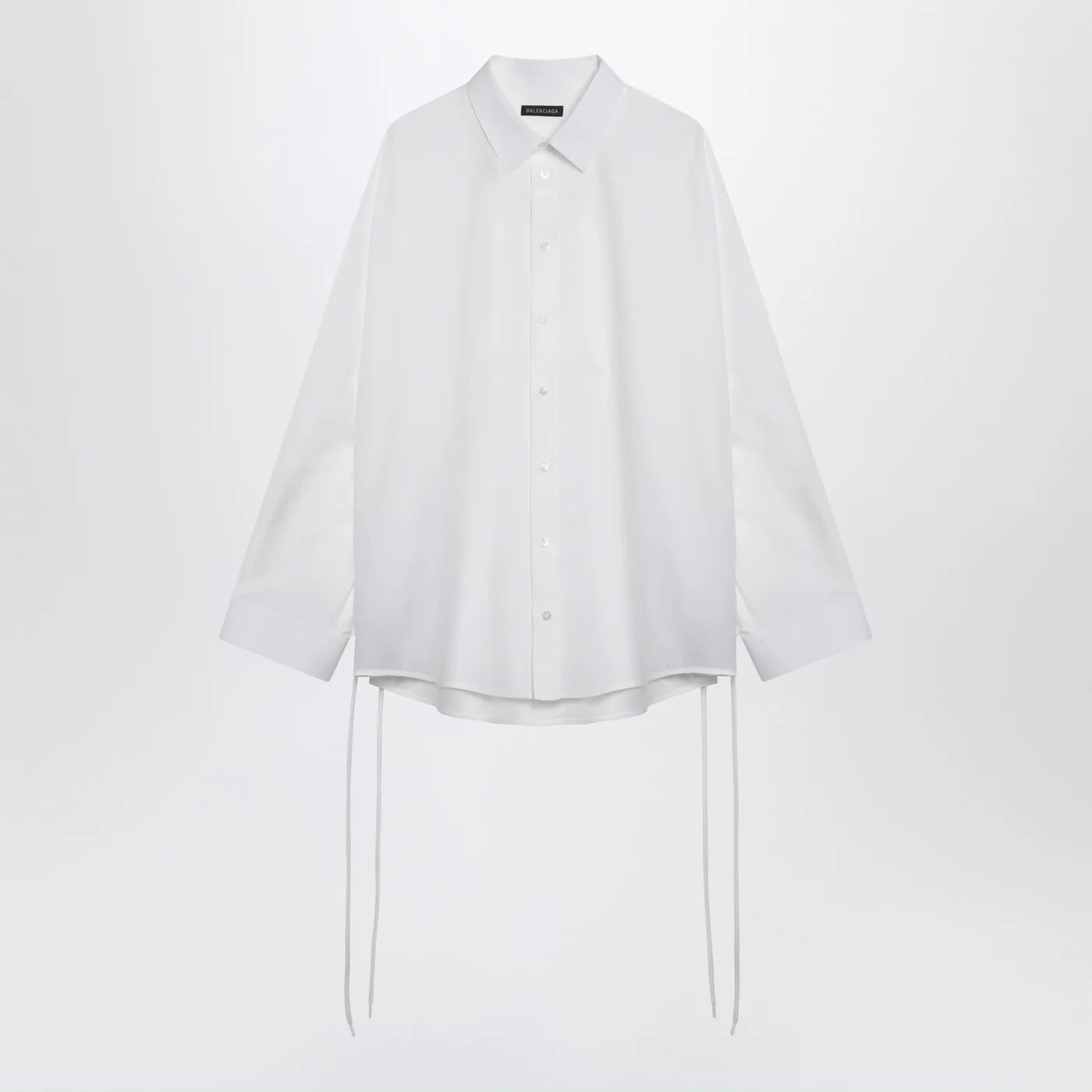 Balenciaga White cotton shirt with lace-up details