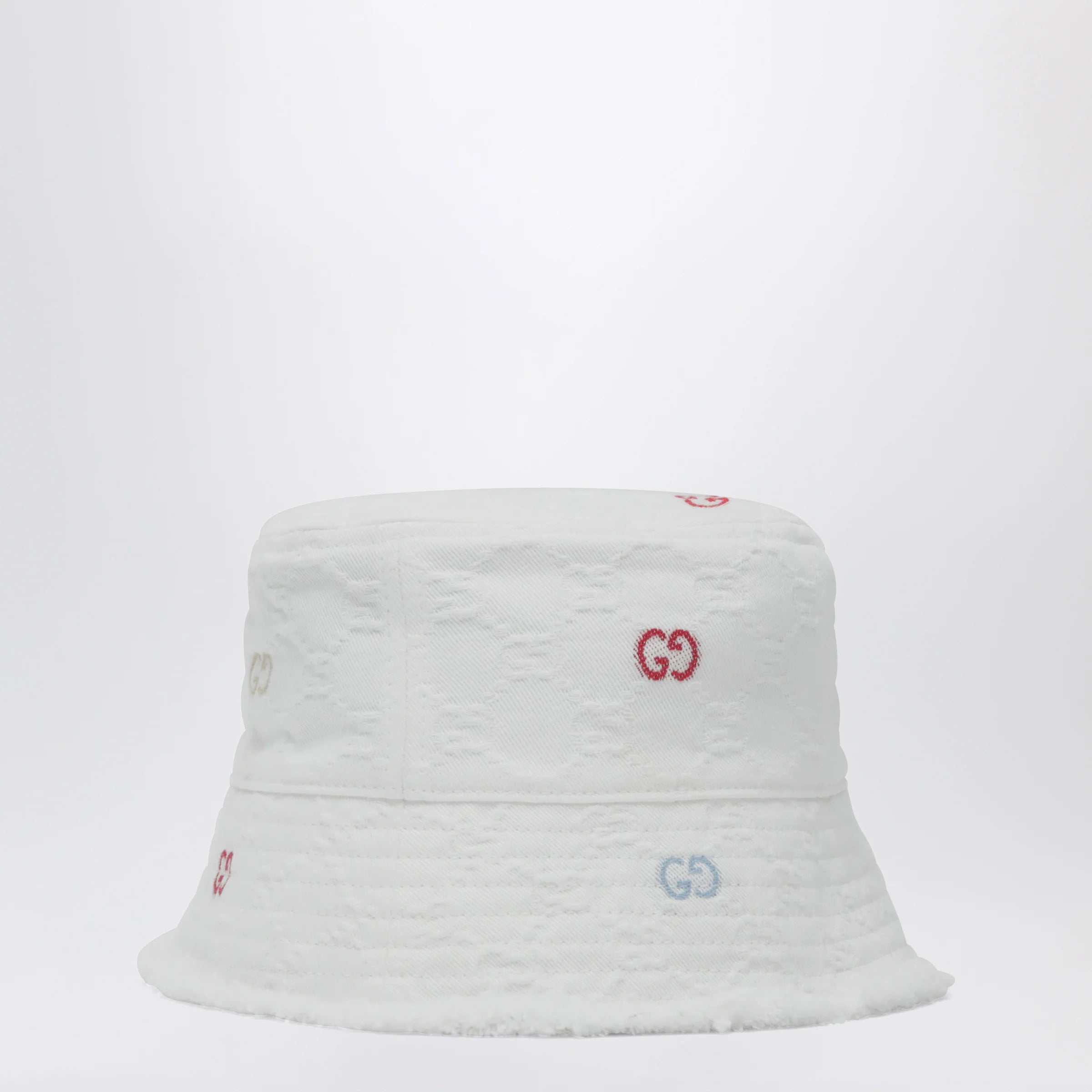 GUCCI White GG jacquard denim cap