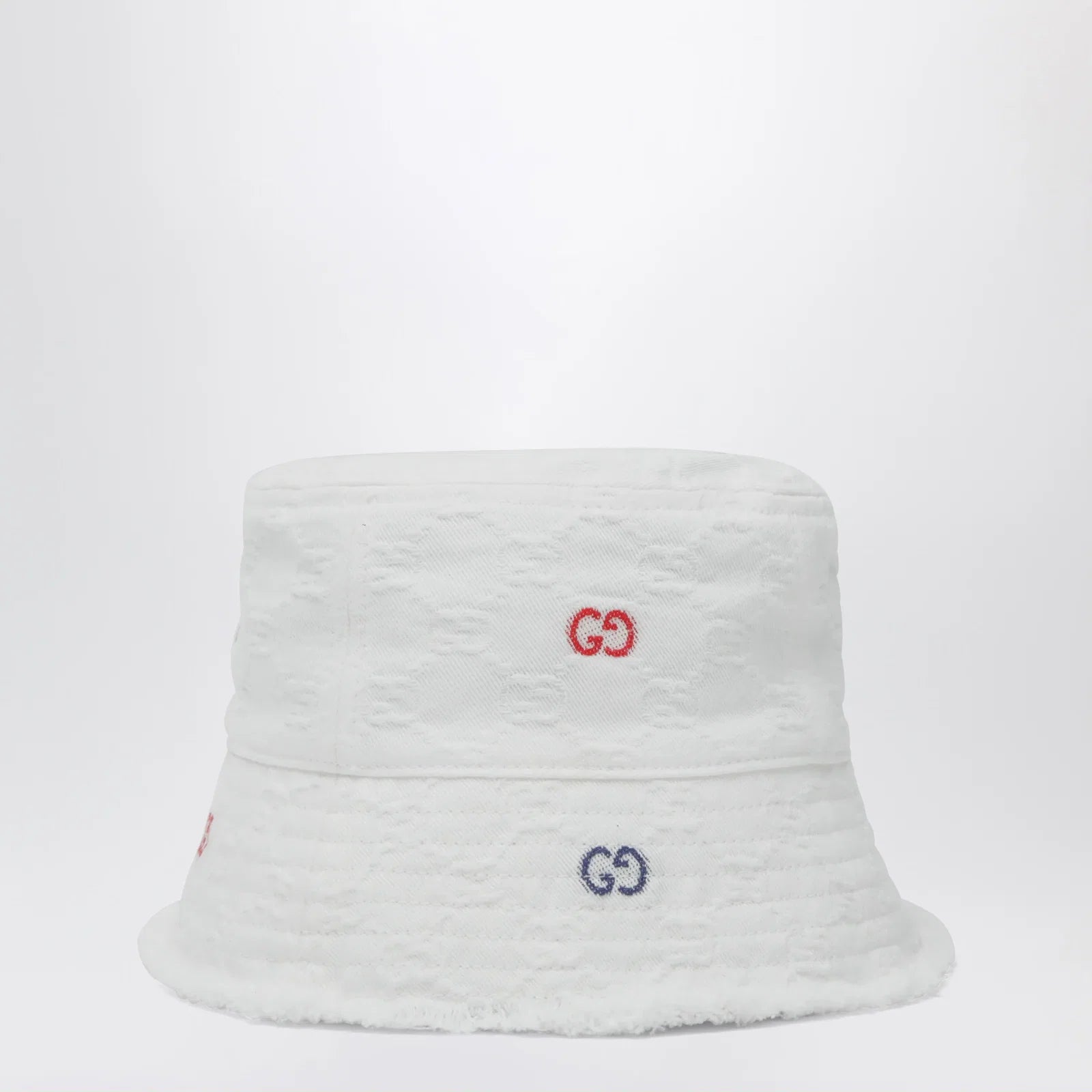 GUCCI White GG jacquard denim cap