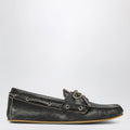 GUCCI Black boat shoes with washed effect