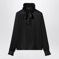 GUCCI Silk satin shirt with a knotted bow