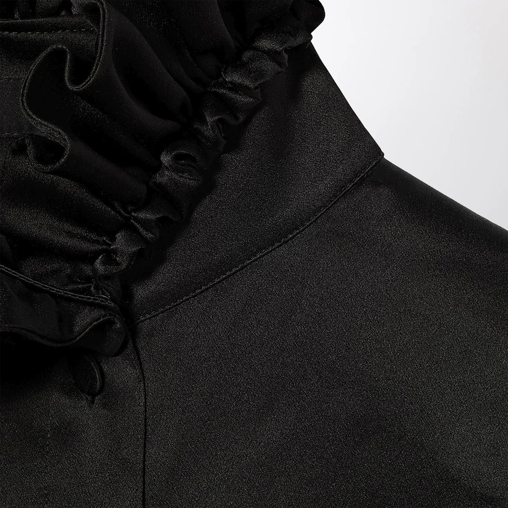GUCCI Silk satin shirt with a knotted bow