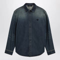 GUCCI Blue denim shirt with washed effect