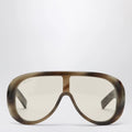 GUCCI Light brown tortoiseshell rectangular sunglasses
