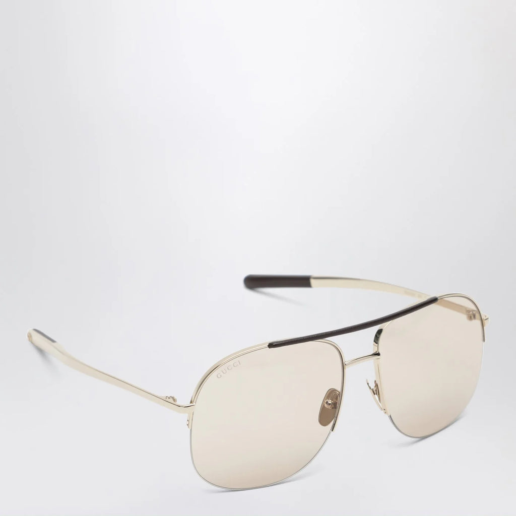GUCCI Gold navigator sunglasses