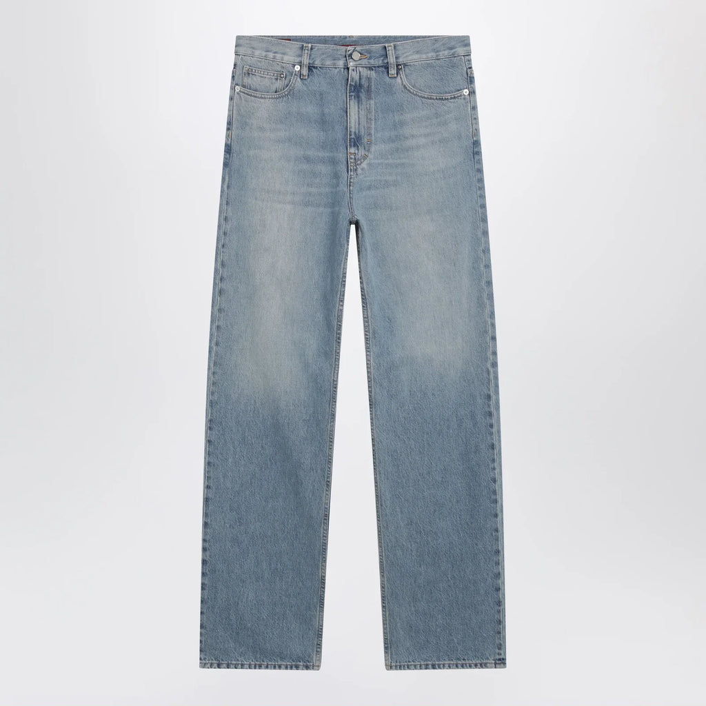 GUCCI Light Blue Loose-Fit Washed Jeans