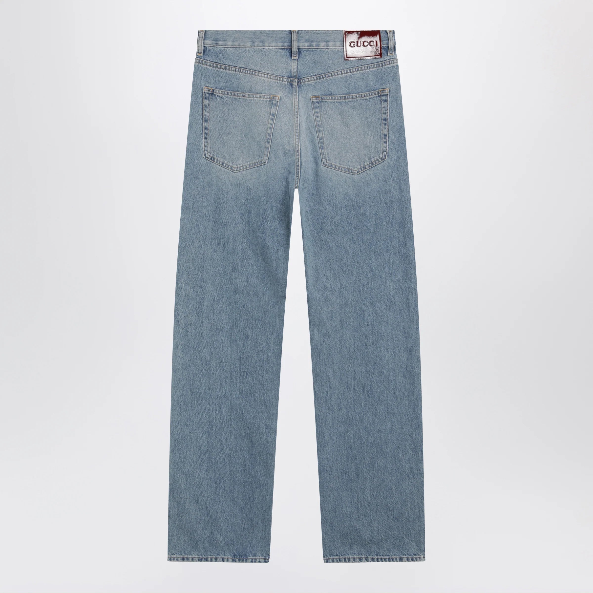GUCCI Light Blue Loose-Fit Washed Jeans
