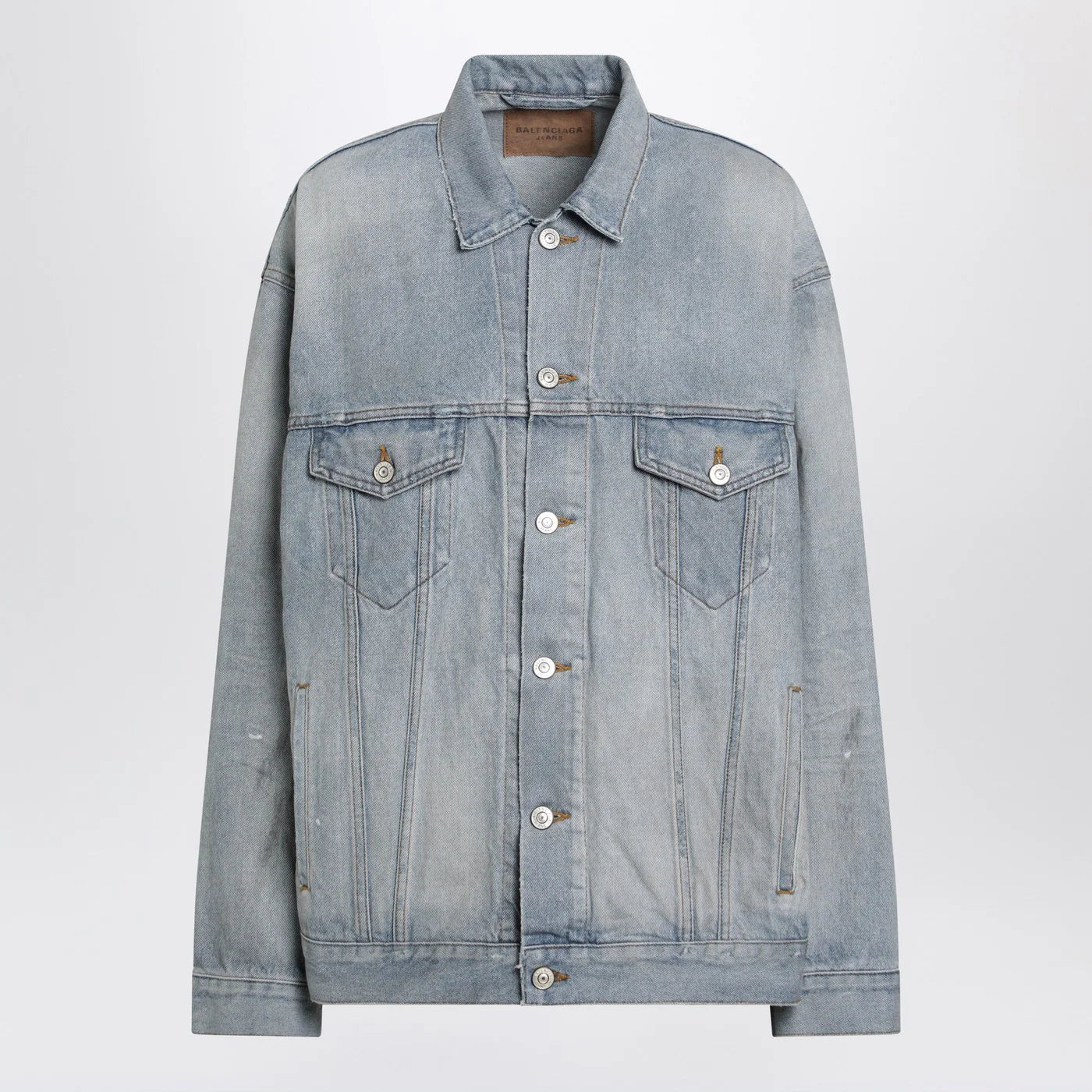 Balenciaga Light blue vintage-effect denim jacket