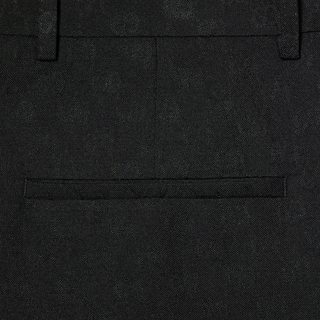 GUCCI Black Wool Trousers With GG Pattern