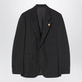 GUCCI Black Single-Breasted GG Wool Jacket