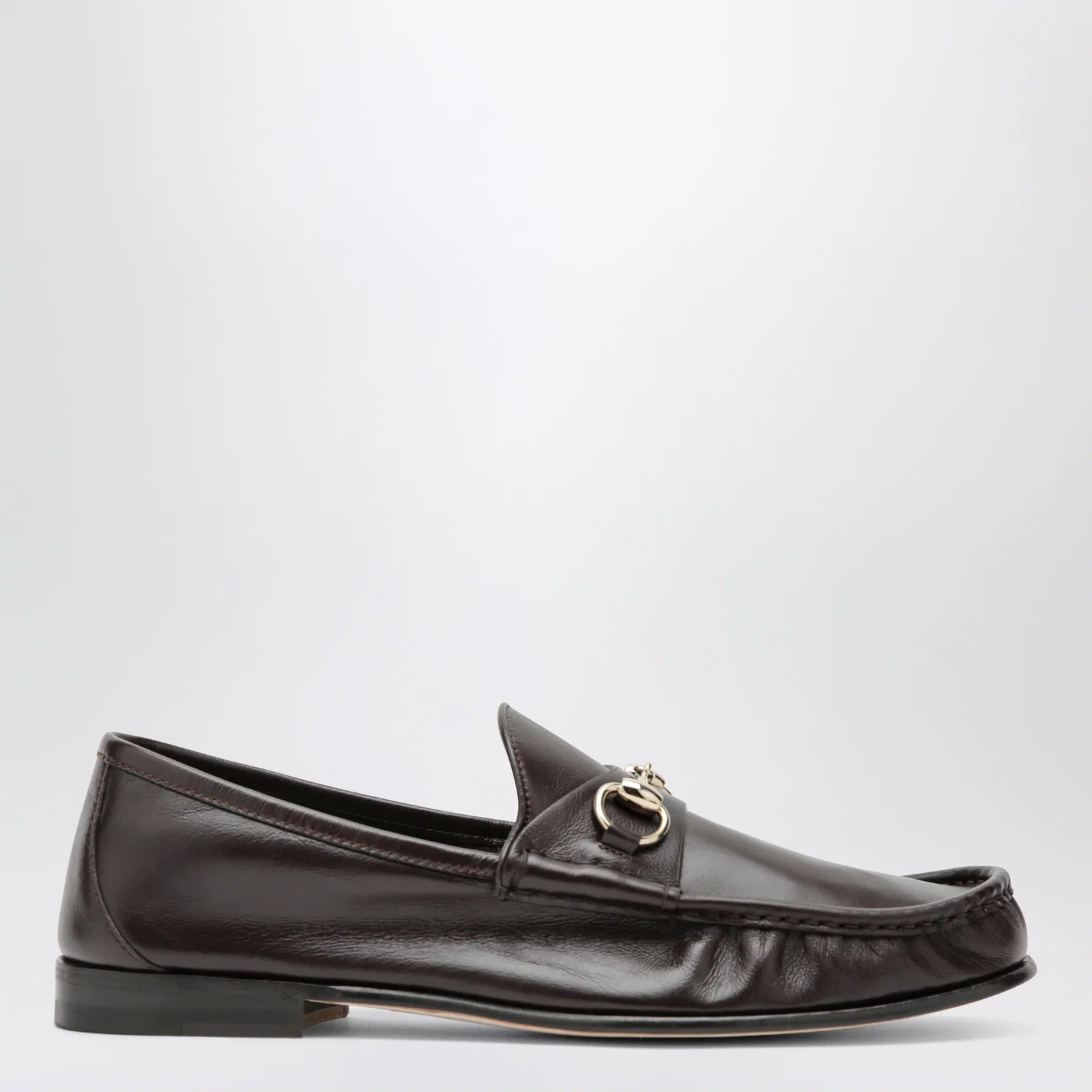 GUCCI Lugano horsebit leather loafer in cocoa