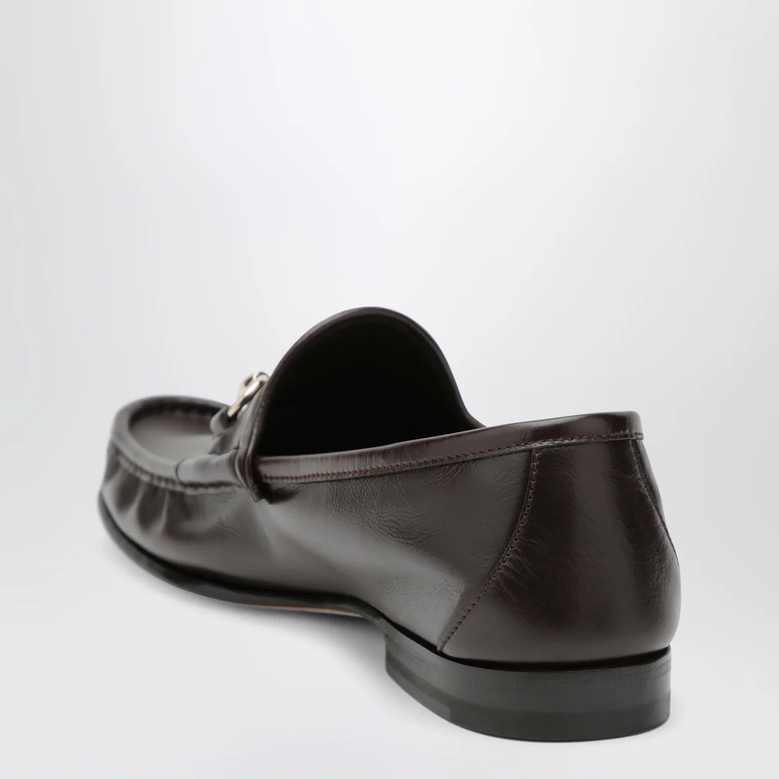 GUCCI Lugano horsebit leather loafer in cocoa