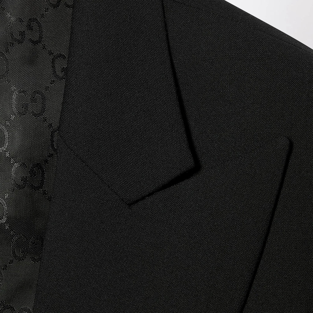 GUCCI Black Stretch Wool Technical Jacket