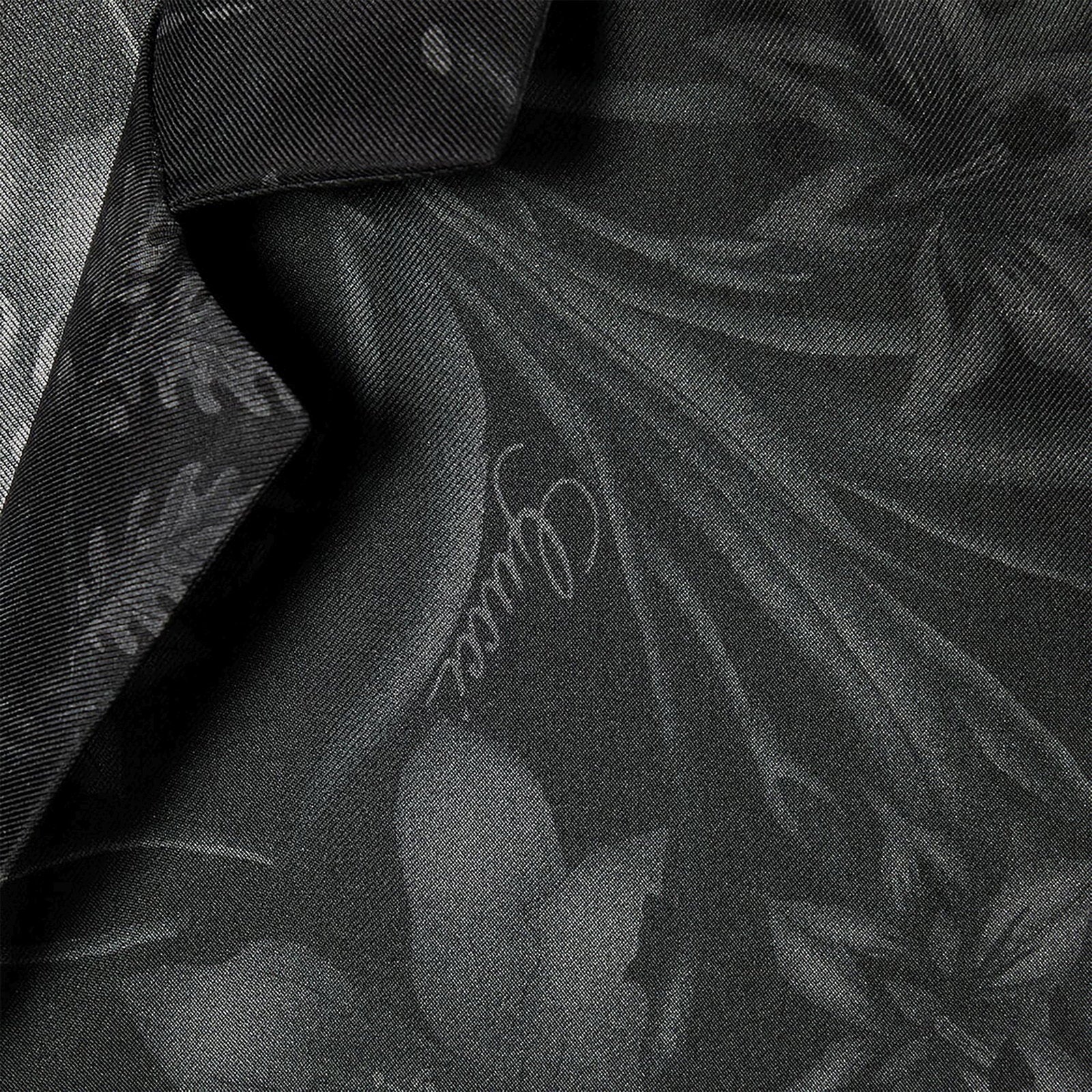 GUCCI Black silk twill bowling shirt with print