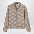 GUCCI Bowling shirt in silk twill with all-over GG print