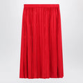GUCCI Pleated silk jacquard midi skirt with GG chain in Fire