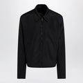 GUCCI Zip jacket in cotton and acetate faille, black