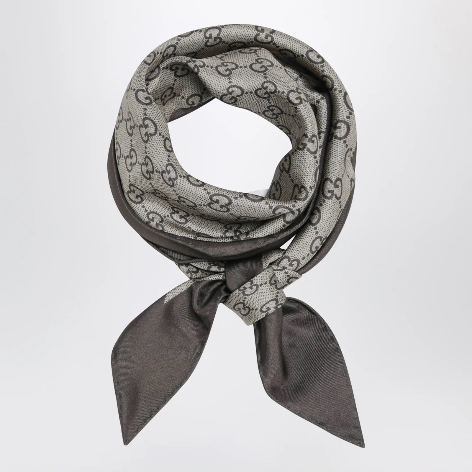 GUCCI Diamond-Shaped Printed Silk Twill Scarf