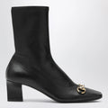 GUCCI Black Signora ankle boots with horsebit