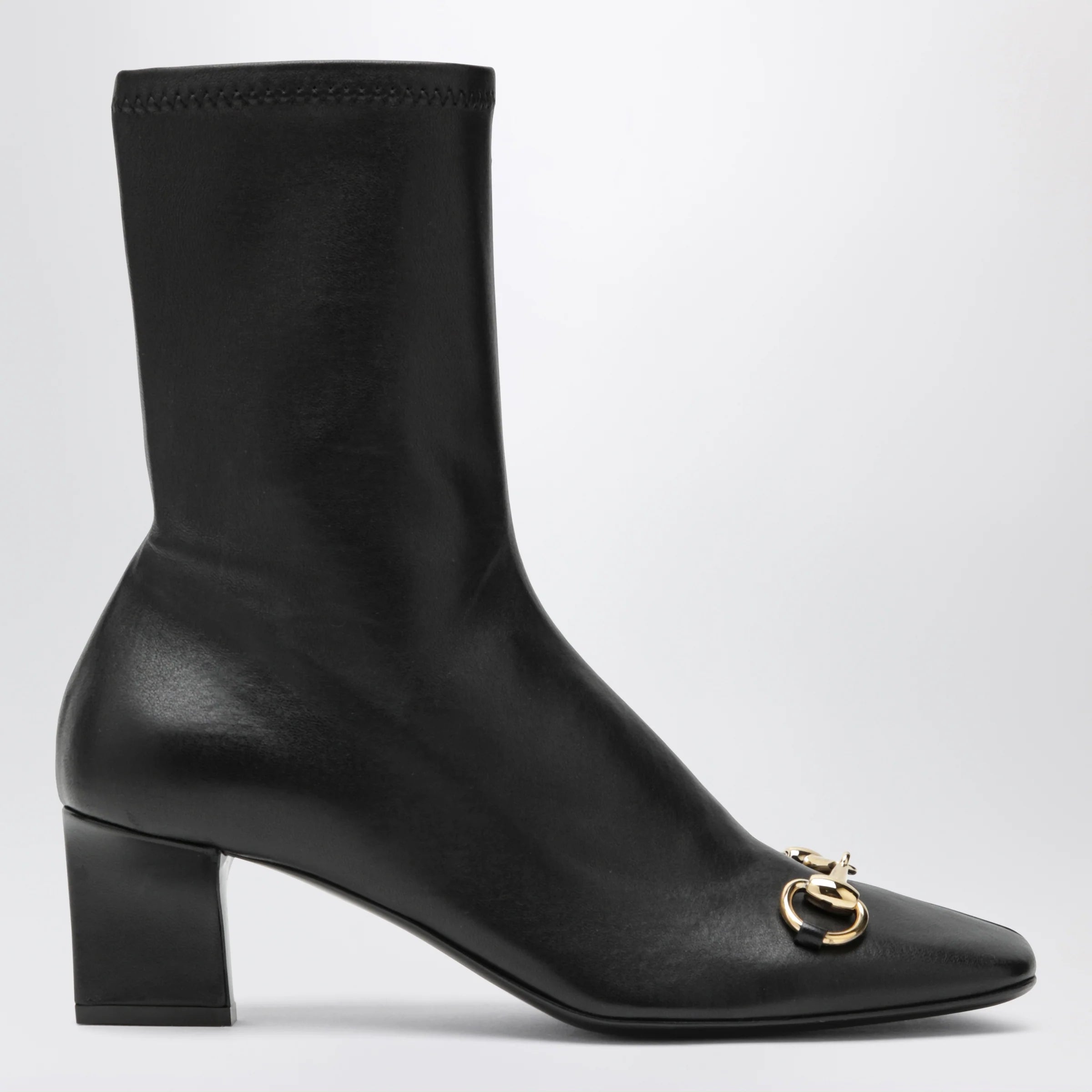 GUCCI Black Signora ankle boots with horsebit