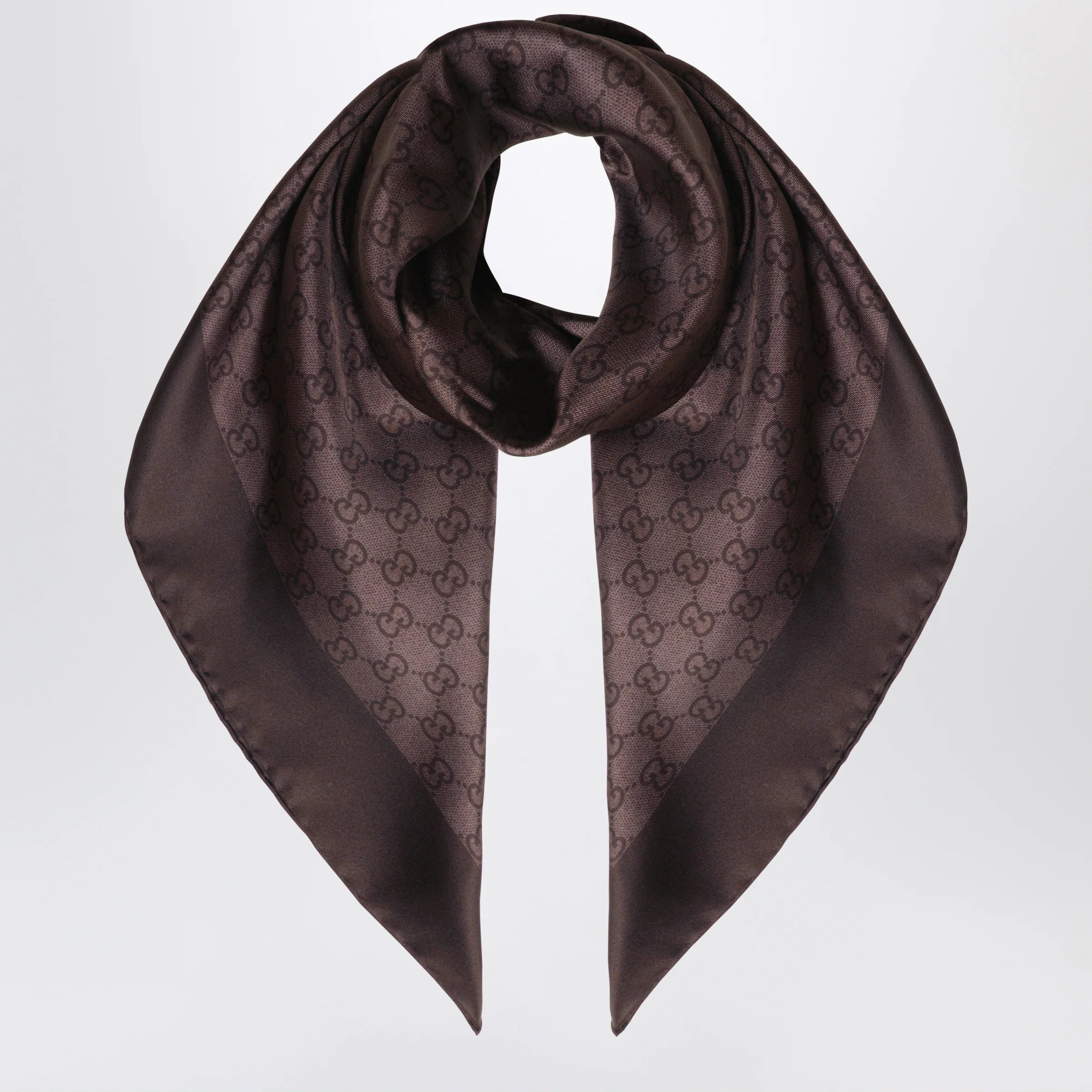 GUCCI Printed silk twill carré with GG print