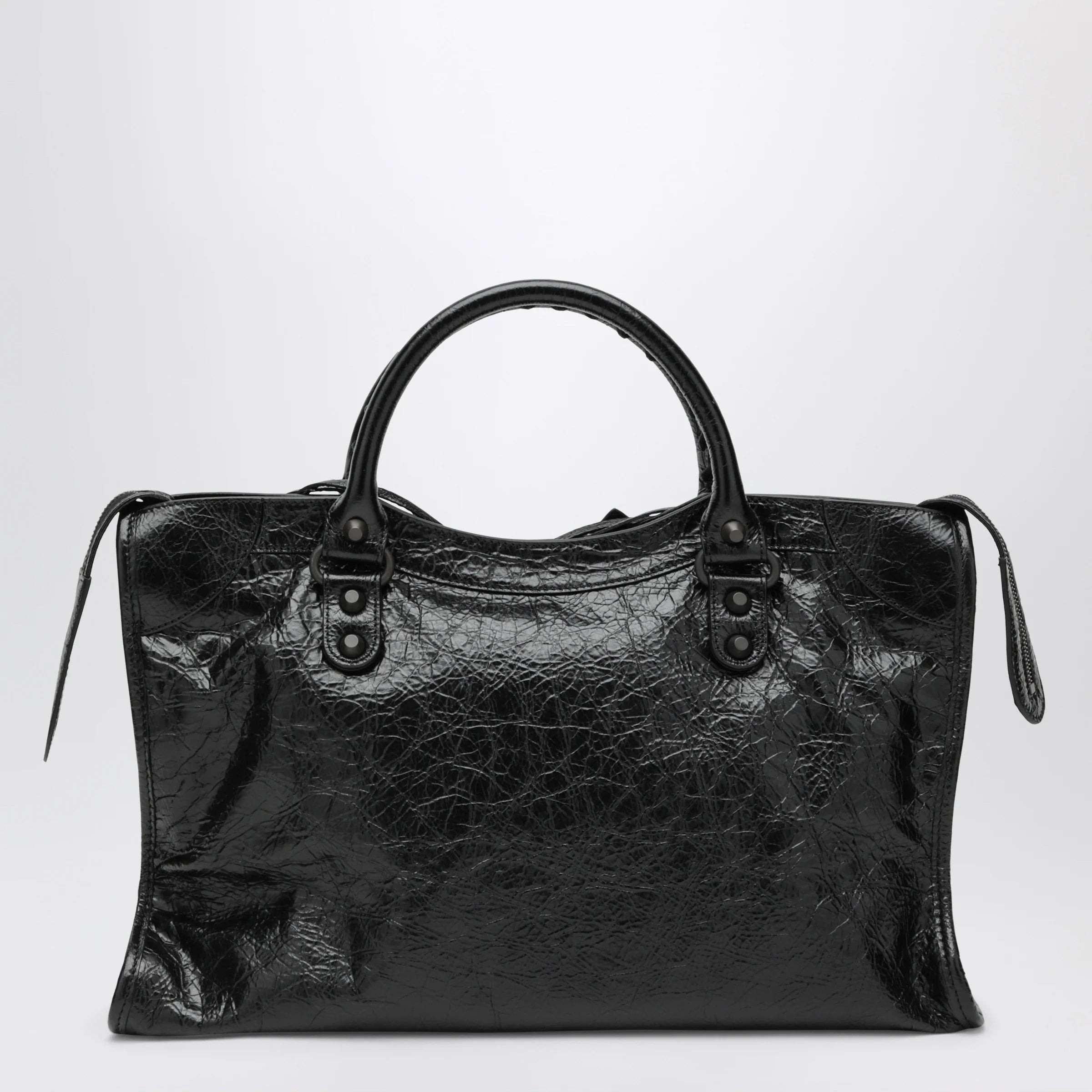 Balenciaga Le City Medium lambskin leather handbag in black