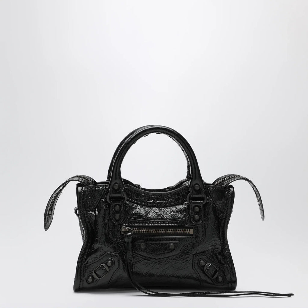 Balenciaga Le City Nano leather handbag in military green
