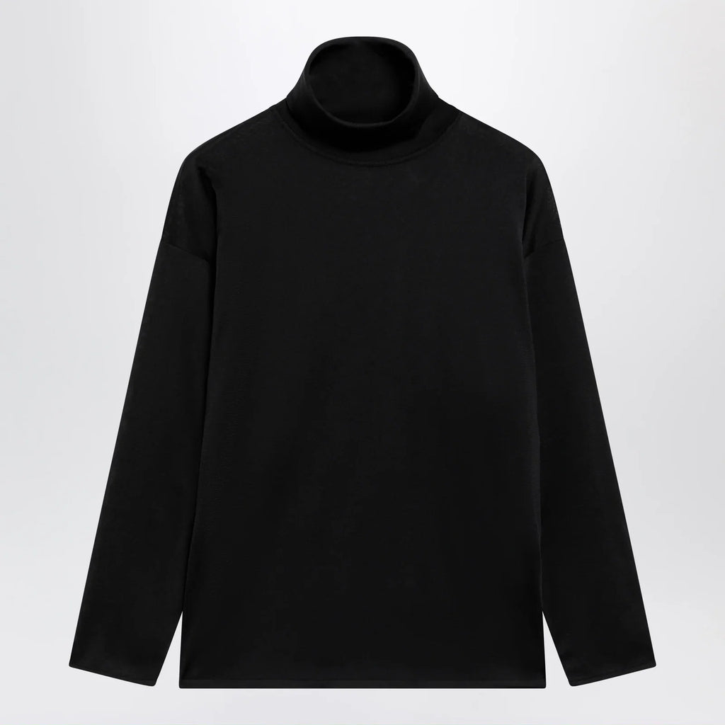 GUCCI Black silk turtleneck sweater