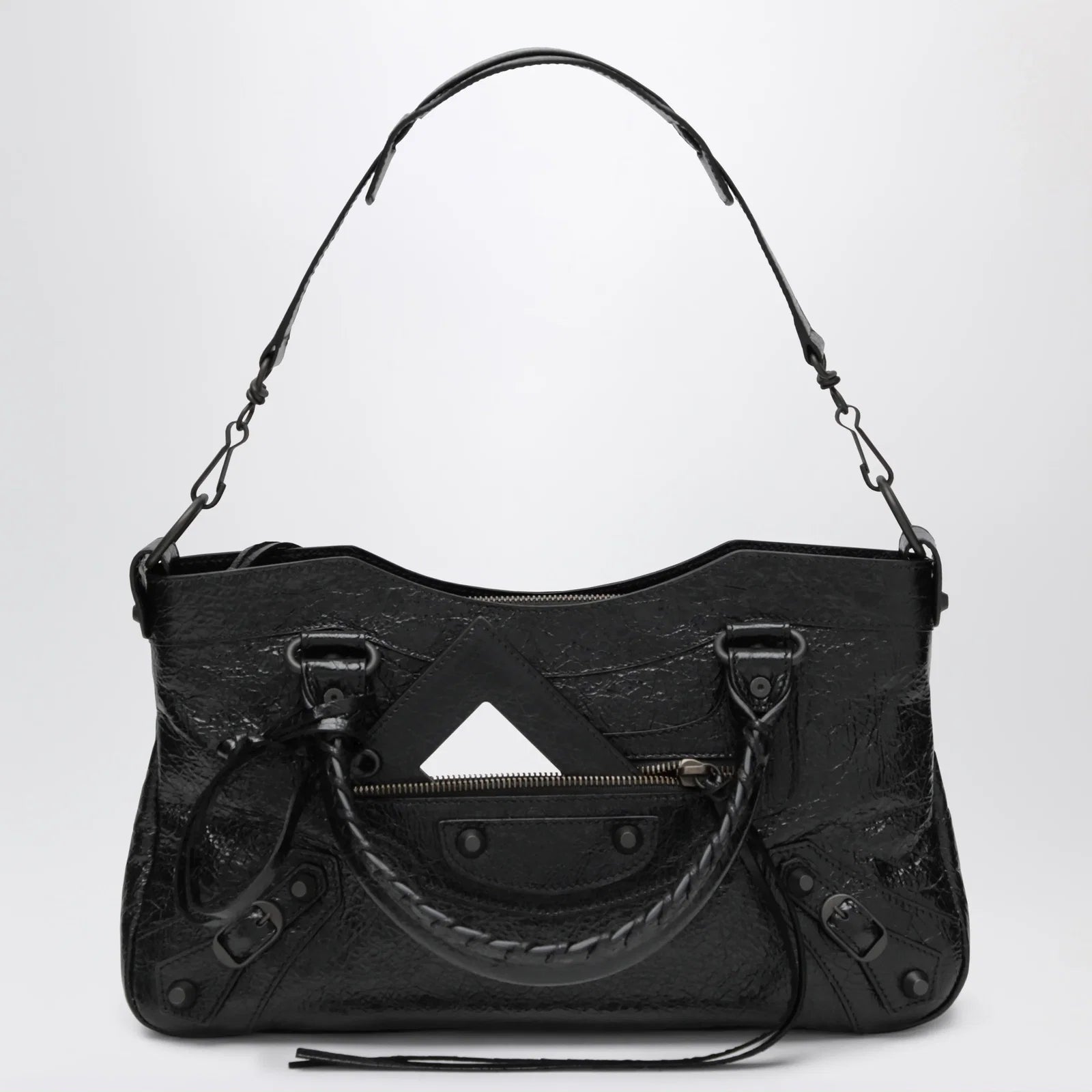 Balenciaga Le City First lambskin leather handbag in black