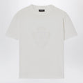 GUCCI White Cotton T-Shirt With Logo Crest