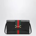 Black Gucci Horsebit Web wallet with strap