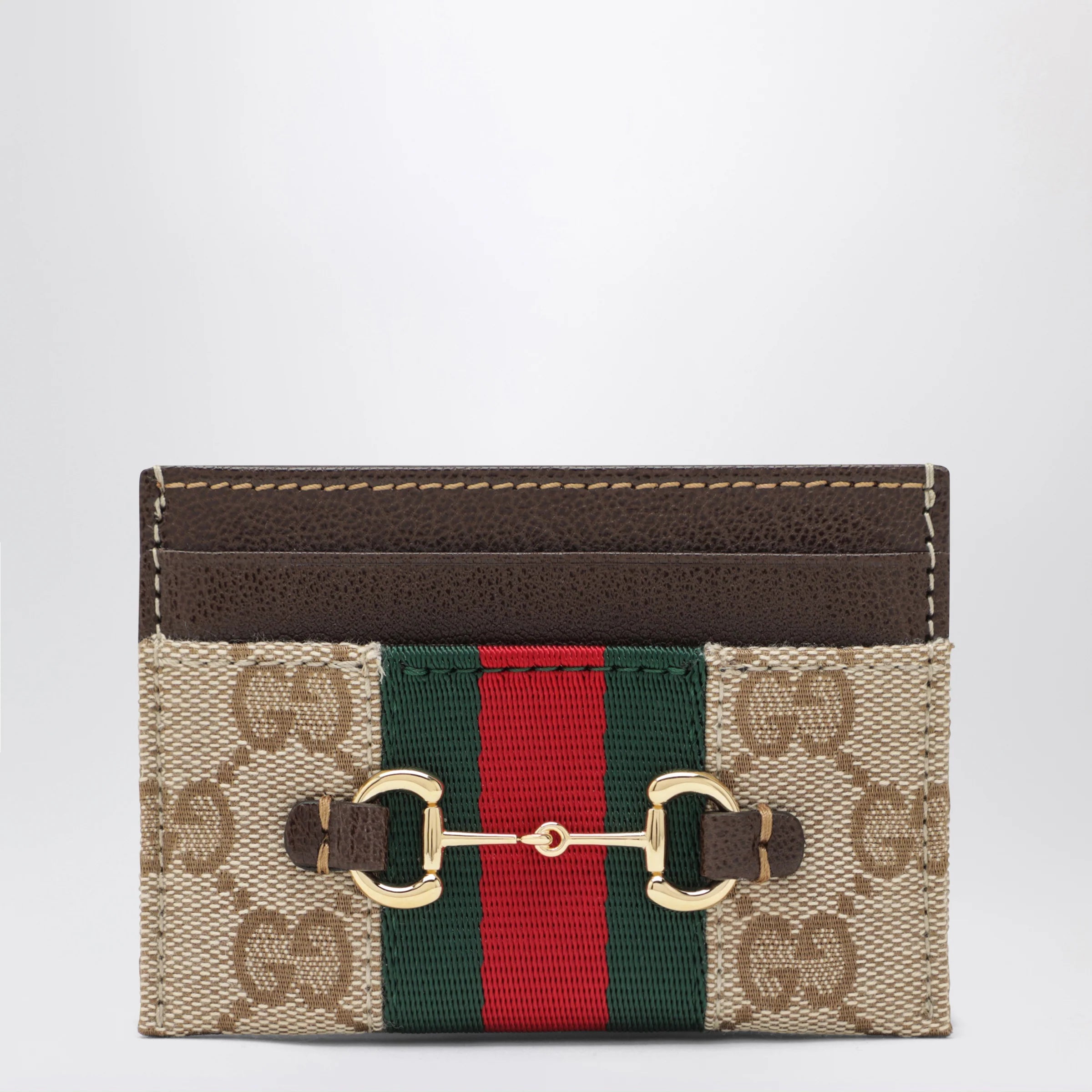 GUCCI GG canvas card holder with Horsebit detail