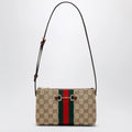 GUCCI GG fabric shoulder bag in sand color