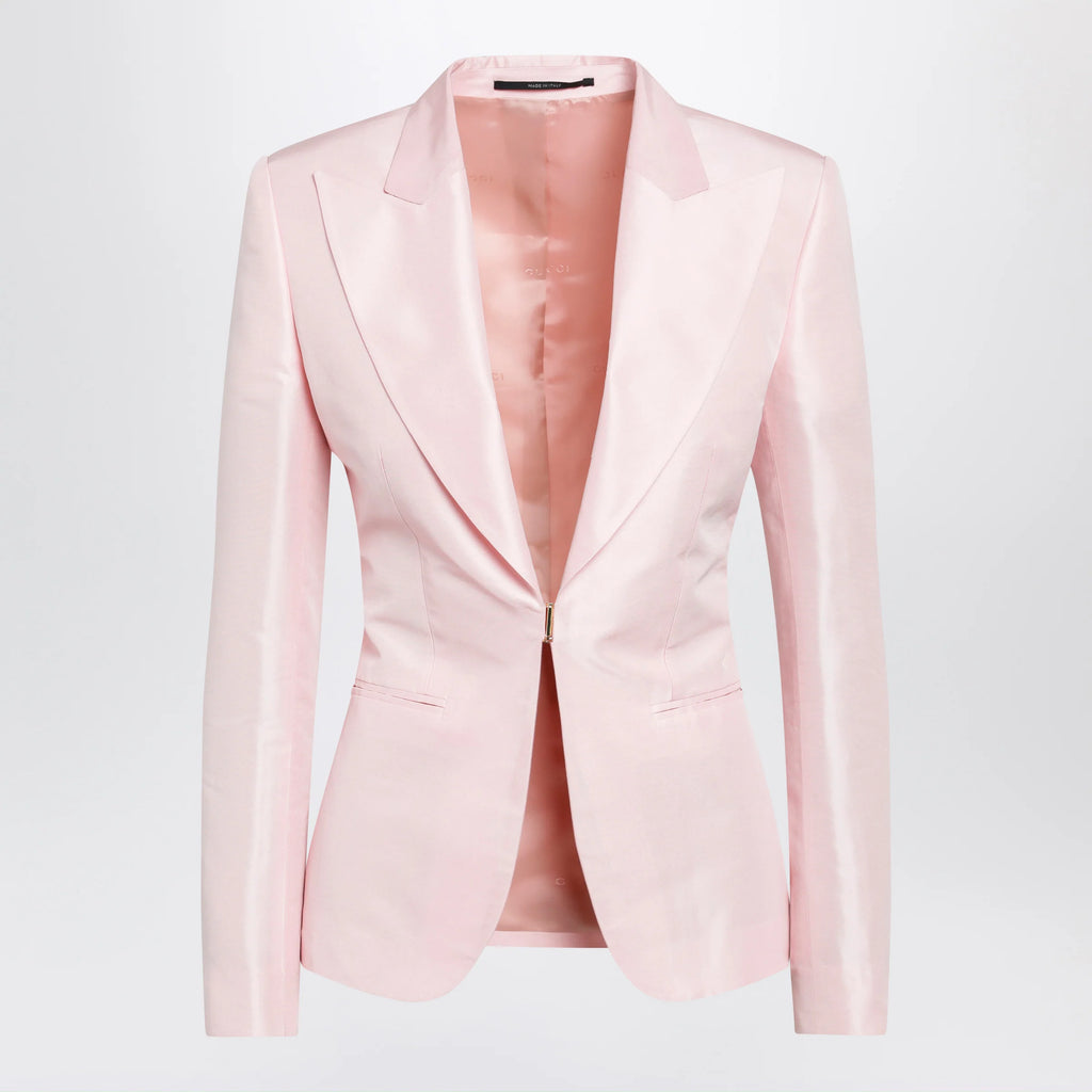 GUCCI Pink silk faille jacket