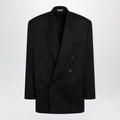 Balenciaga Double-breasted oversized wool blazer in black